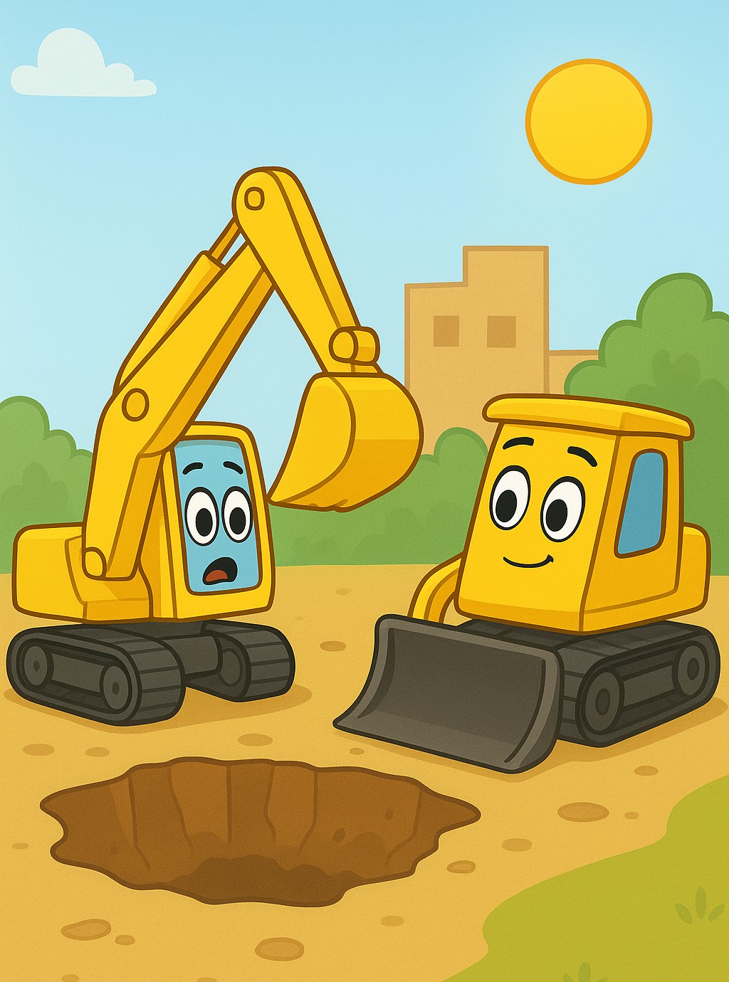 Экскаватор Копа, бульдозер Бобик и туннель