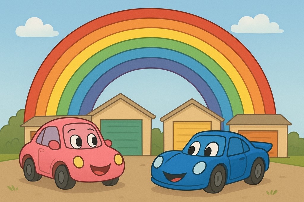 Лили и Турбо участвуют в гонке по радуге